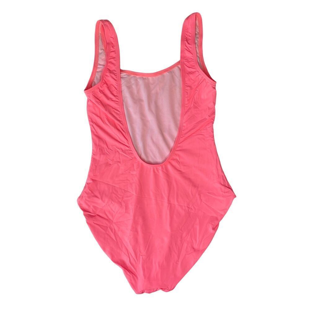 Onia Kelly Solid One Piece Swimsuit Neon Pink Peach Scoop Back - Picture 2 of 3